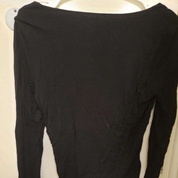 NWOT Nordstrom Collection Black Long Sleeve Tee M - Picture 2 of 3